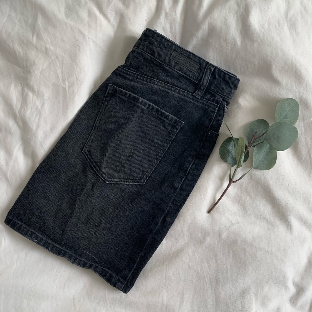 Vintage Black Denim Skirt